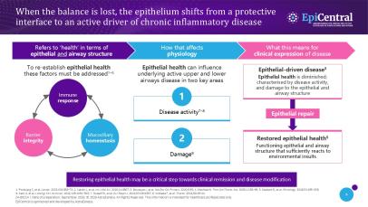 Slide outlining how impaired epithelial health can drive chronic inflammatory disease.