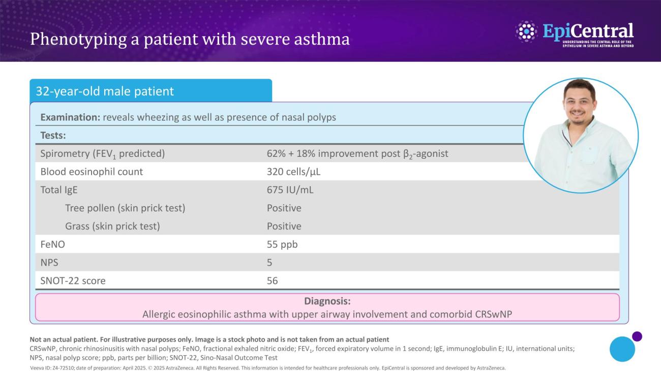 Phenotyping a patient with severe asthma